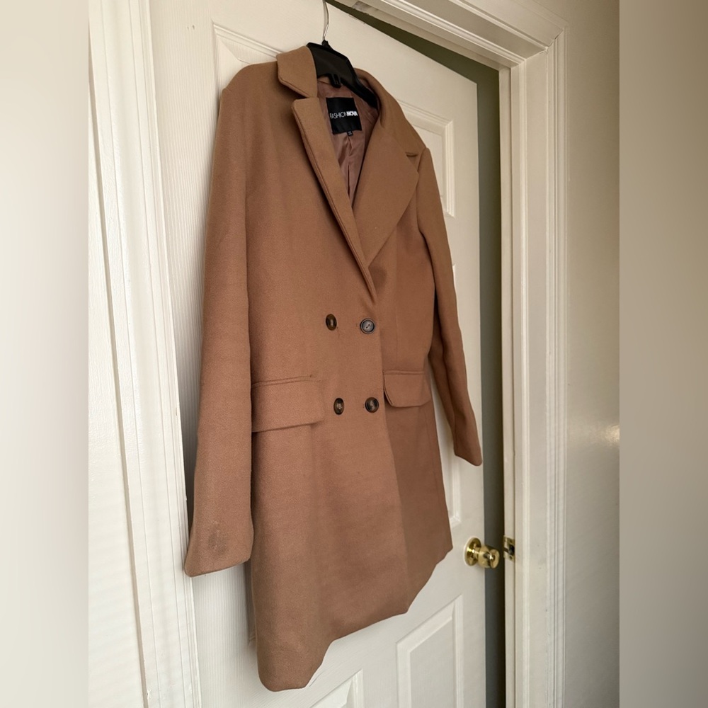 Fashion Nova Tan Double-Breasted Trench Coat
